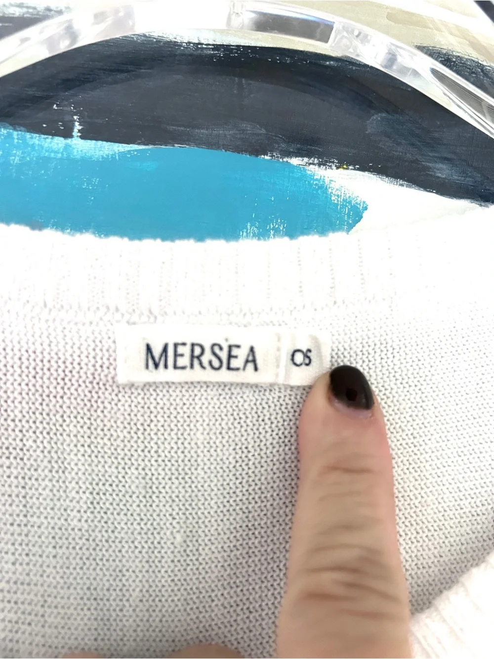 Mersea Catalina Sweater White Top Women's OS One Size Relaxed Travel Coastal - Picture 14 of 16